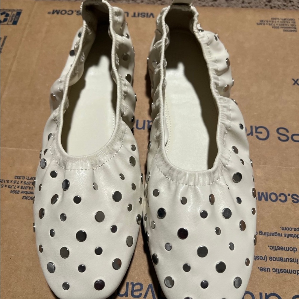 H&M Cream Flats with Silver Accents
